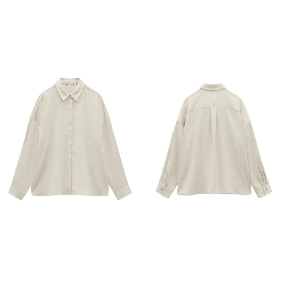 ZARA DROPPED SHOULDER SATIN EFFECT SHIRT | 3515/851 s